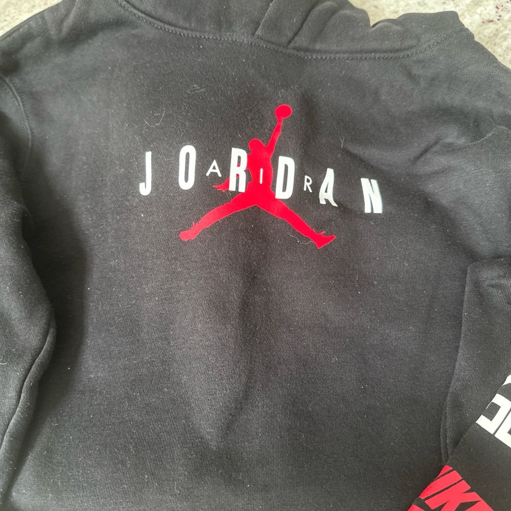 Jordan Black Hoodie with Red Logo